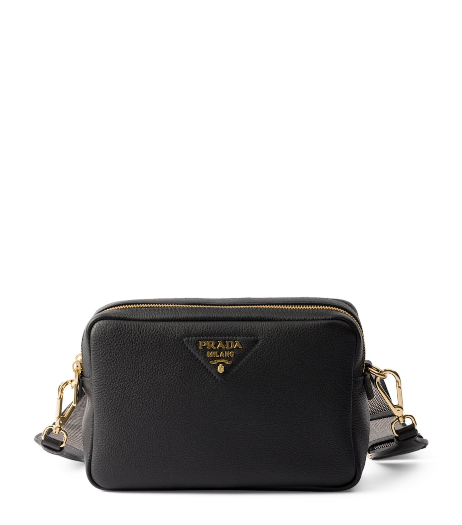 Black Small Leather Cross-Body Bag