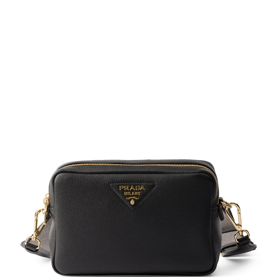 Black Small Leather Cross-Body Bag
