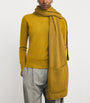 Joseph Brown Merino Wool-Cashmere-Silk Cardigan-Stitch Button Scarf