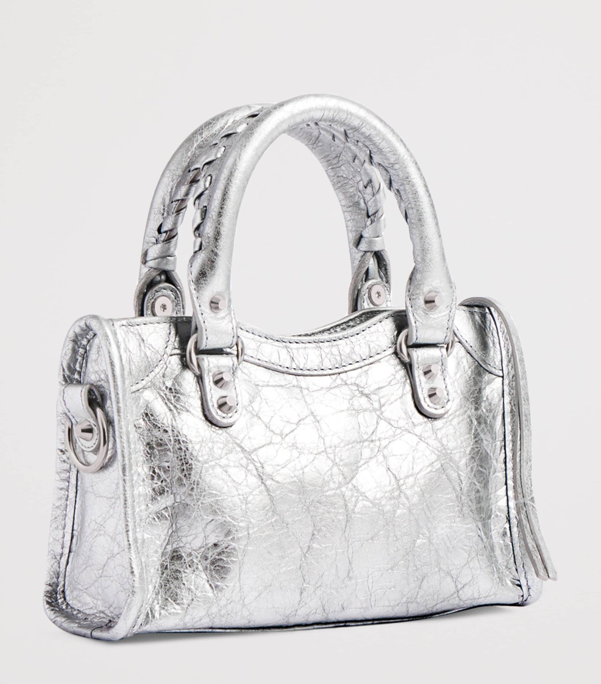 Silver Metallic Le City Nano Top-Handle Bag