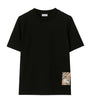 Burberry Black Cotton Check Label T-Shirt