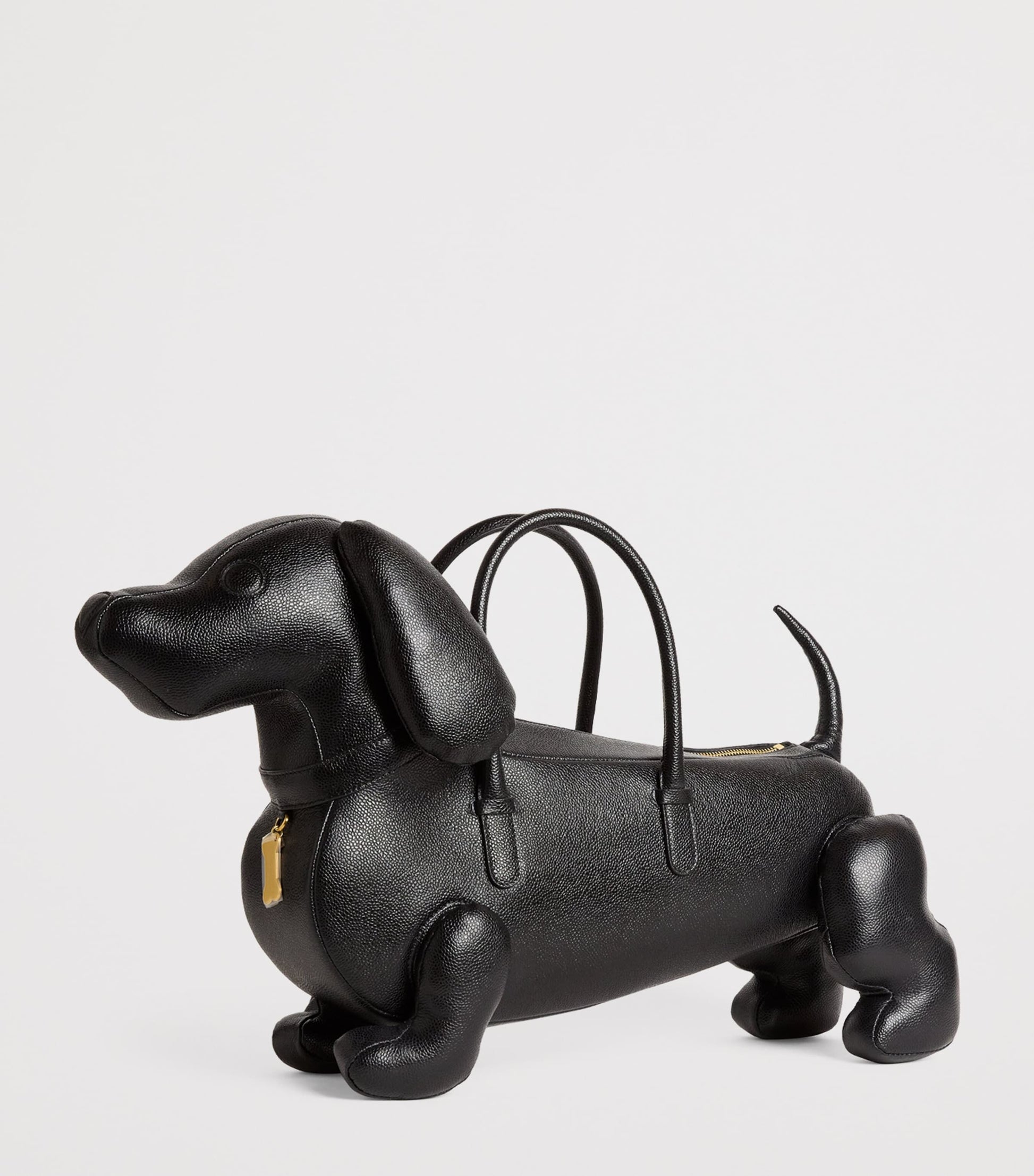 Thom Browne Black Leather Hector Top-Handle Bag