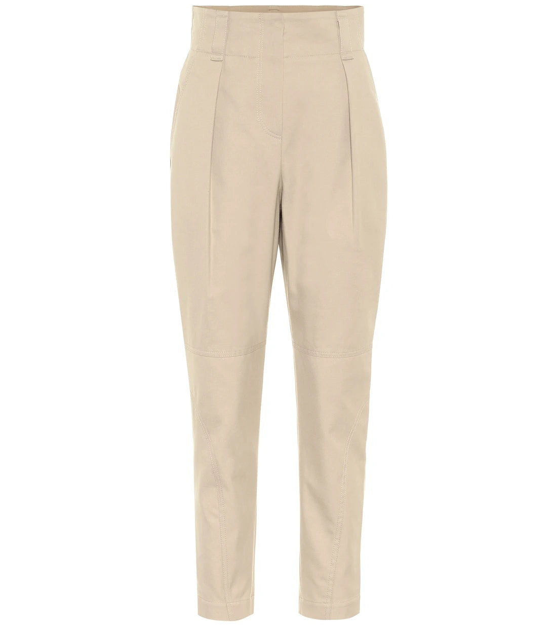 Brunello Cucinelli - Cotton-blend high-rise tapered pants