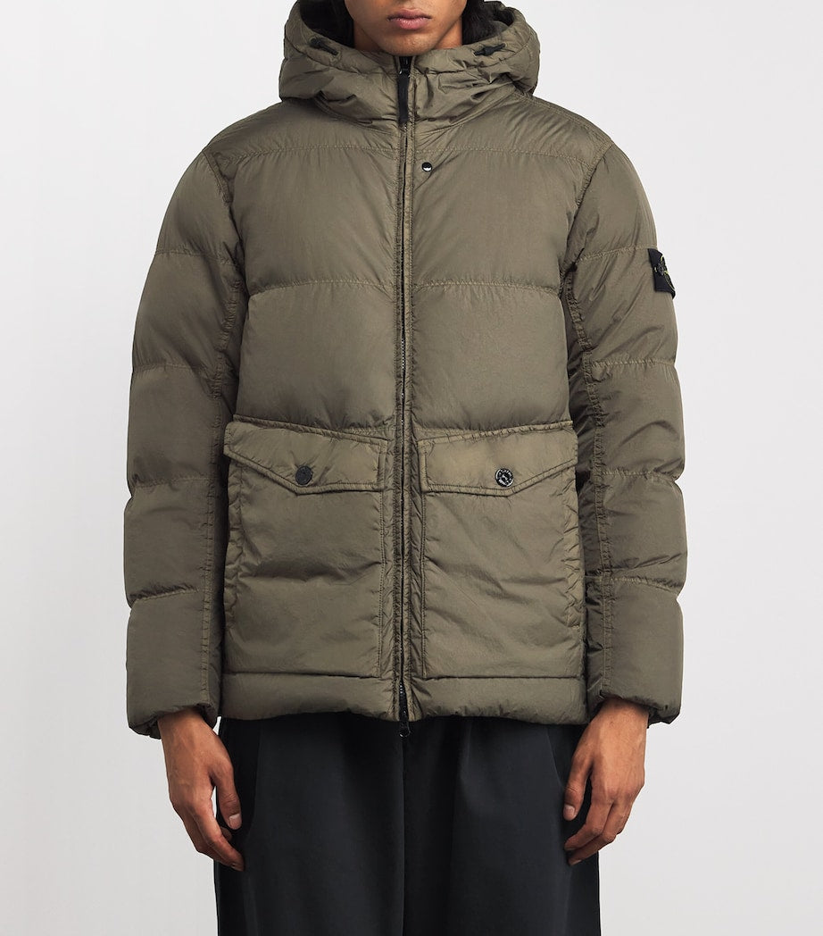 Stone Island Green Wind-Resistant Hooded Parka