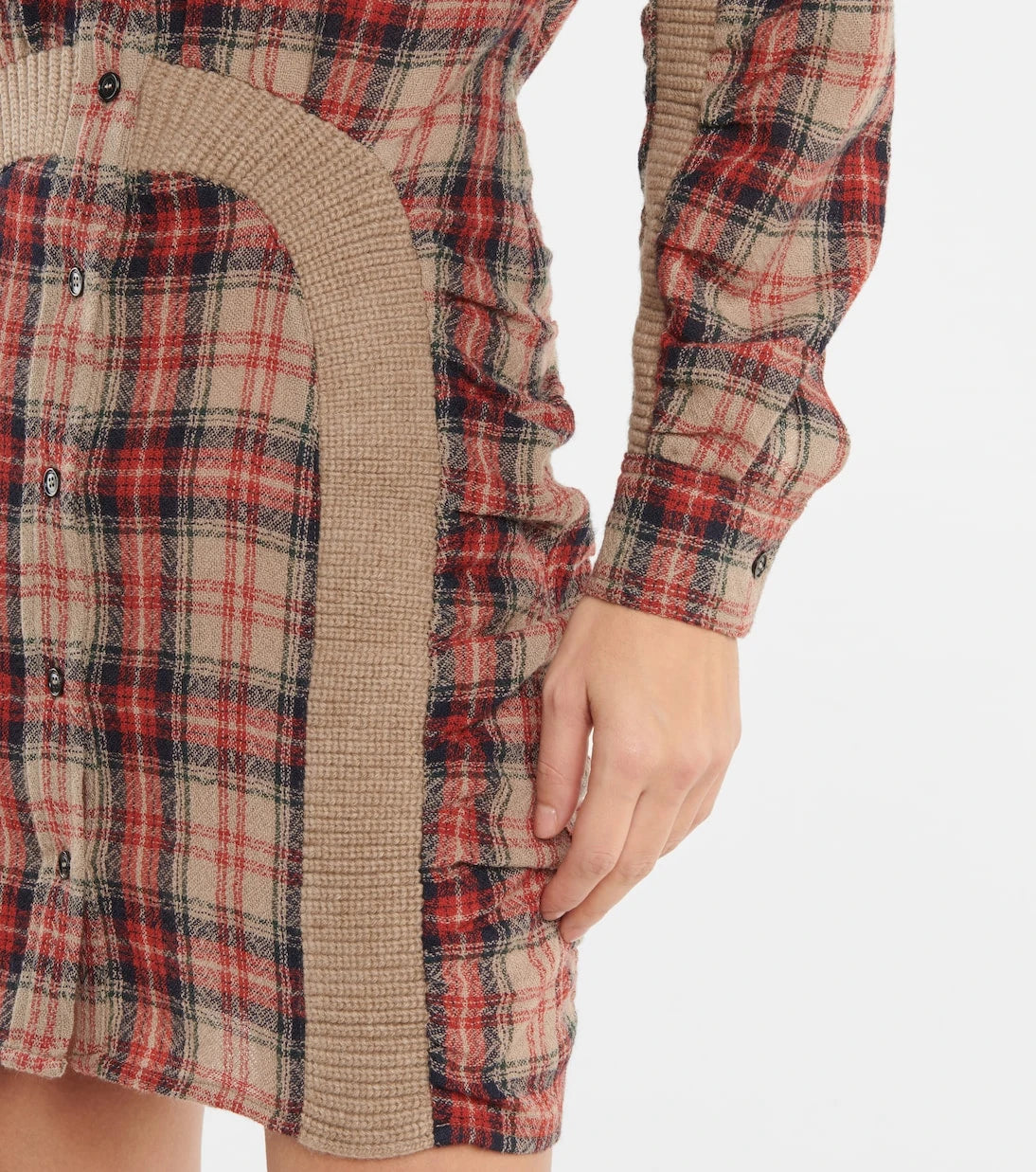 Stella McCartney - Checked wool shirt minidress