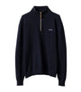 Blue Cashmere Half Zip Sweater
