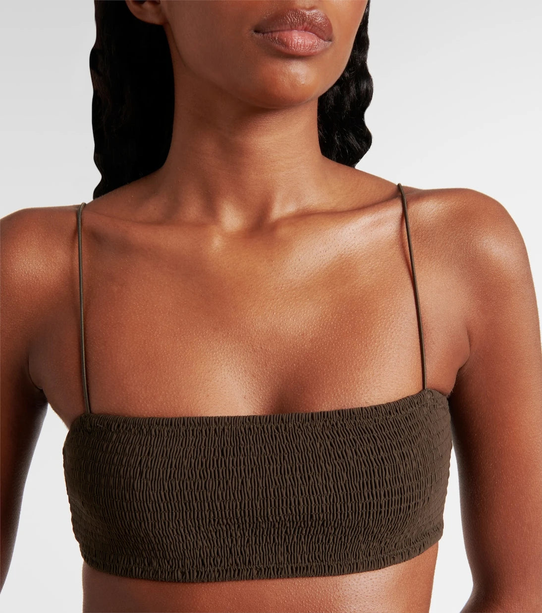 Toteme - Shirred jersey bikini top