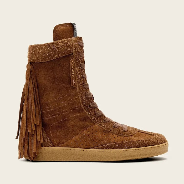 Велурени обувки AllSaints Louise Fringe Ht
