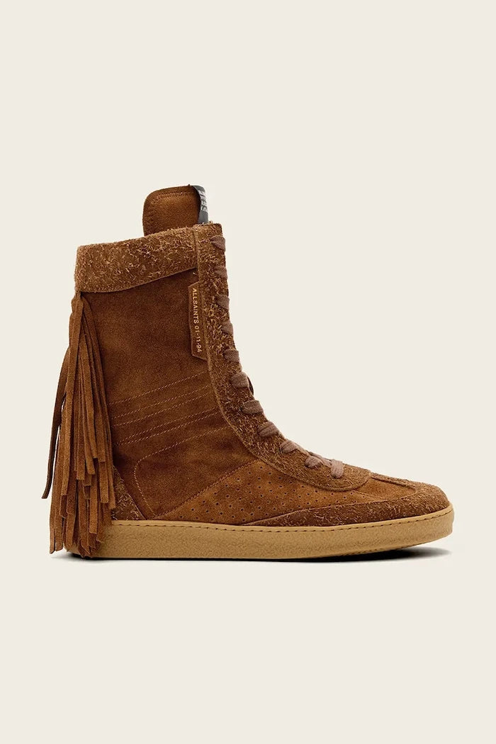 Велурени обувки AllSaints Louise Fringe Ht