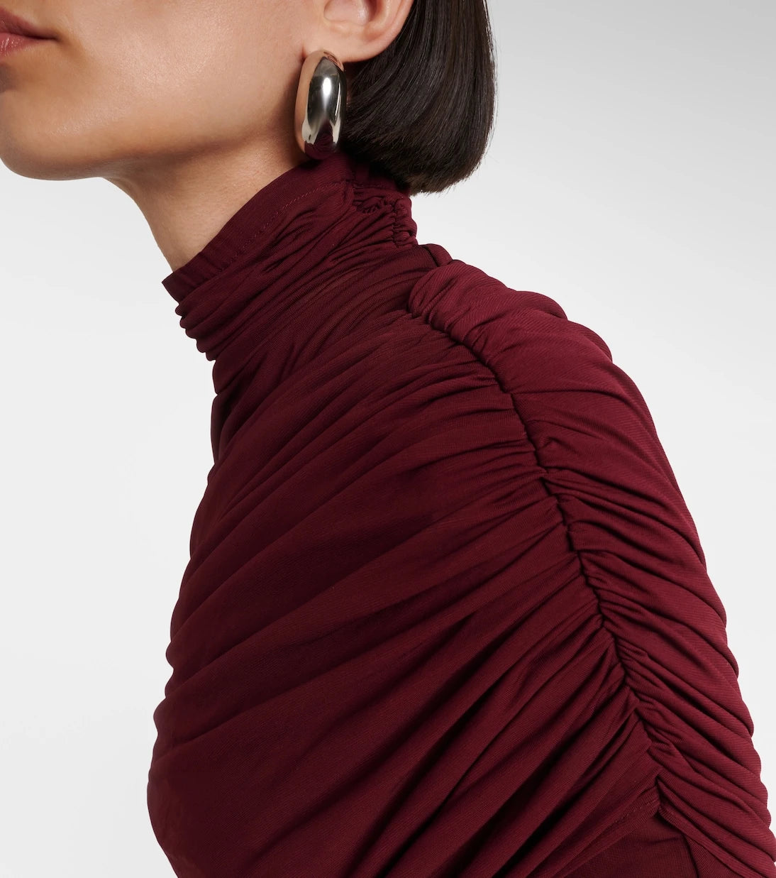 Mugler - Sheer ruched midi dress