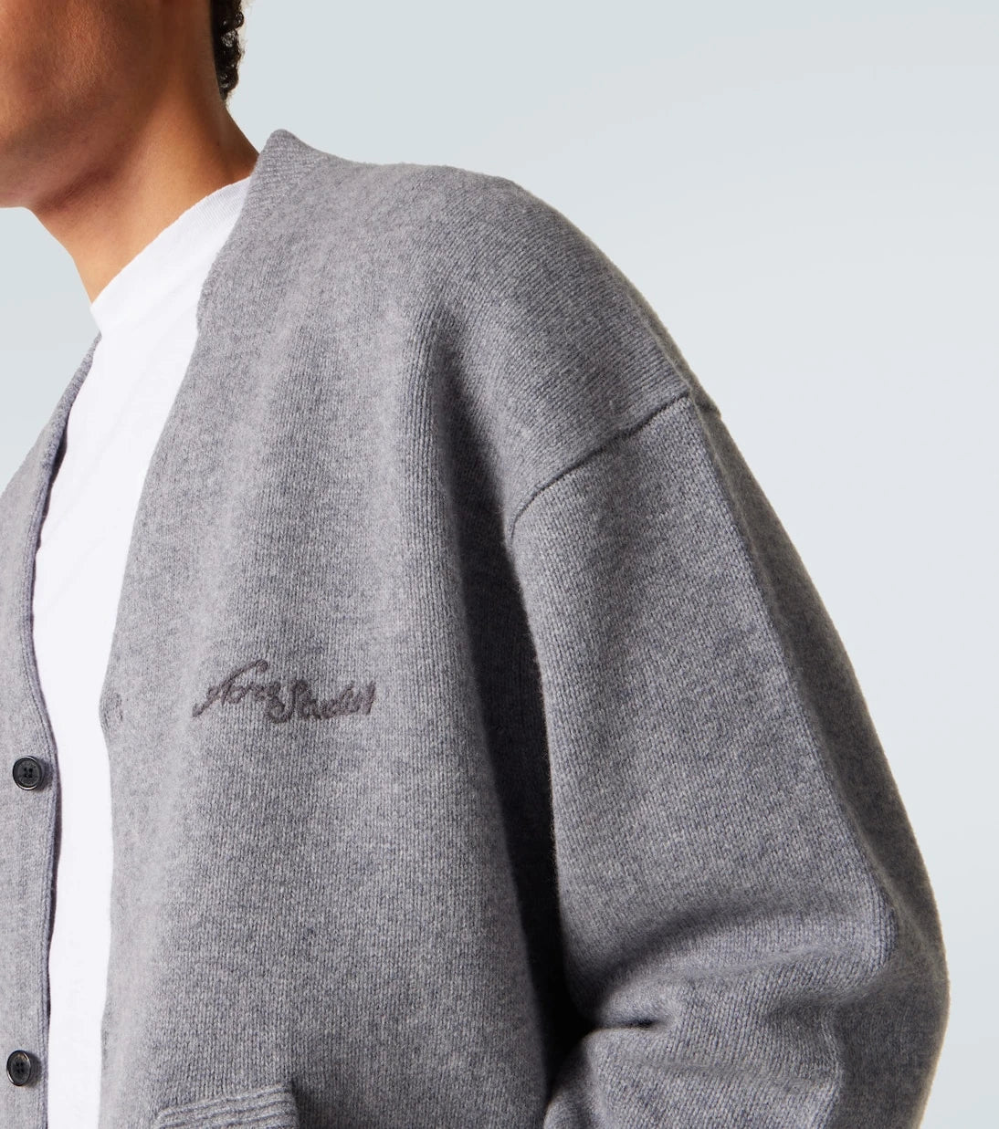 Acne Studios - سترة صوفية وياك محبوكة بشعار العلامة
