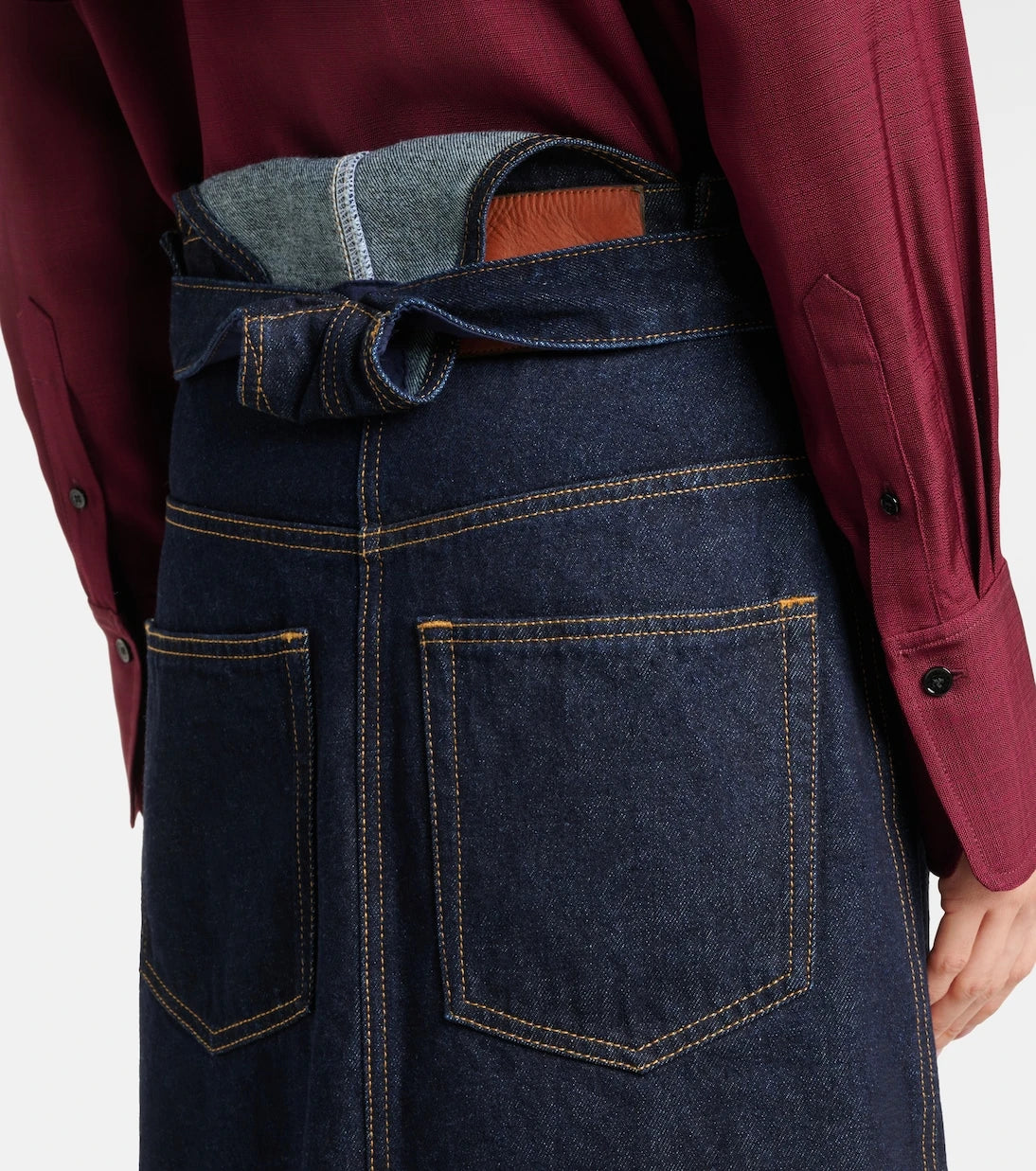Victoria Beckham - Convertible denim midi skirt