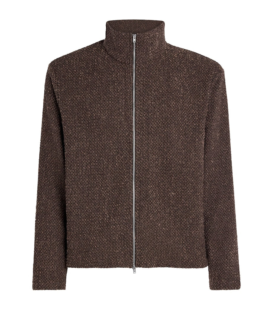 Brown Shrunken Fullzip Polo Jacket
