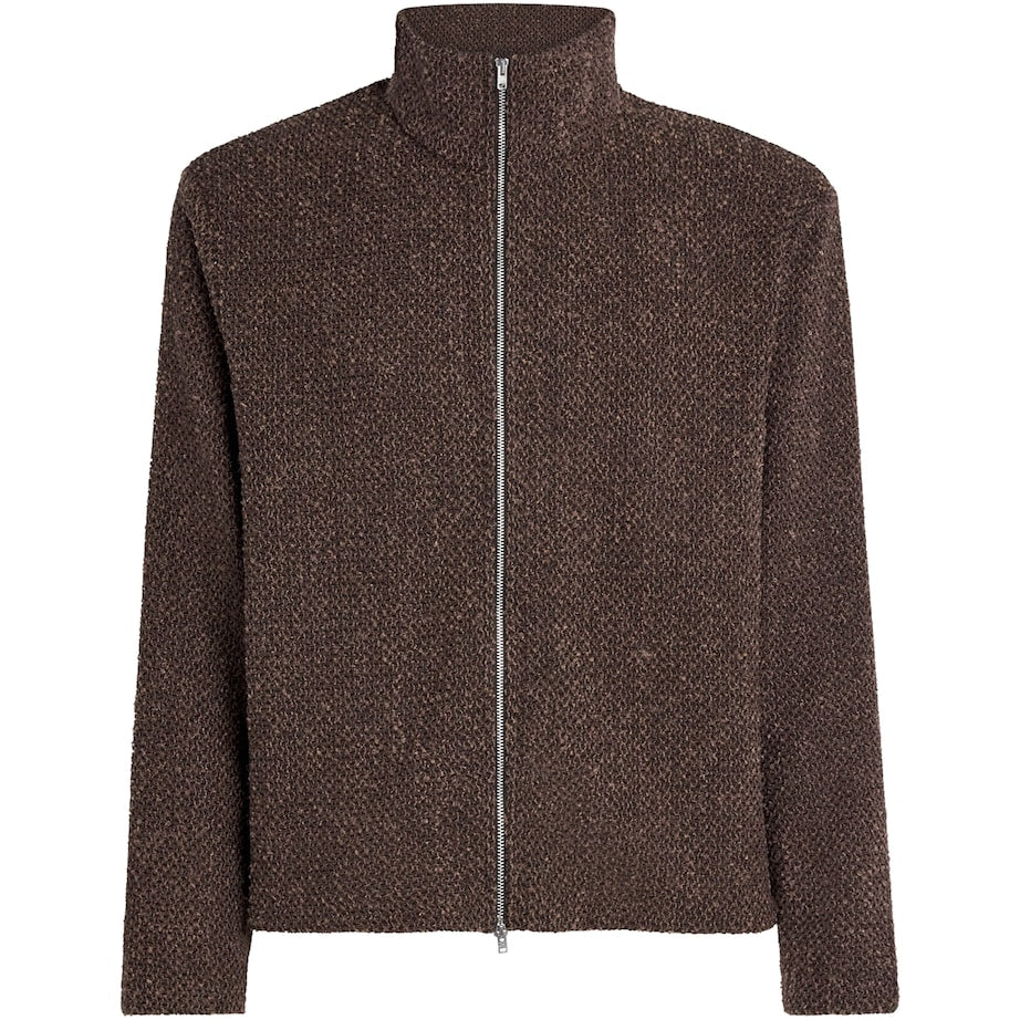 Brown Shrunken Fullzip Polo Jacket