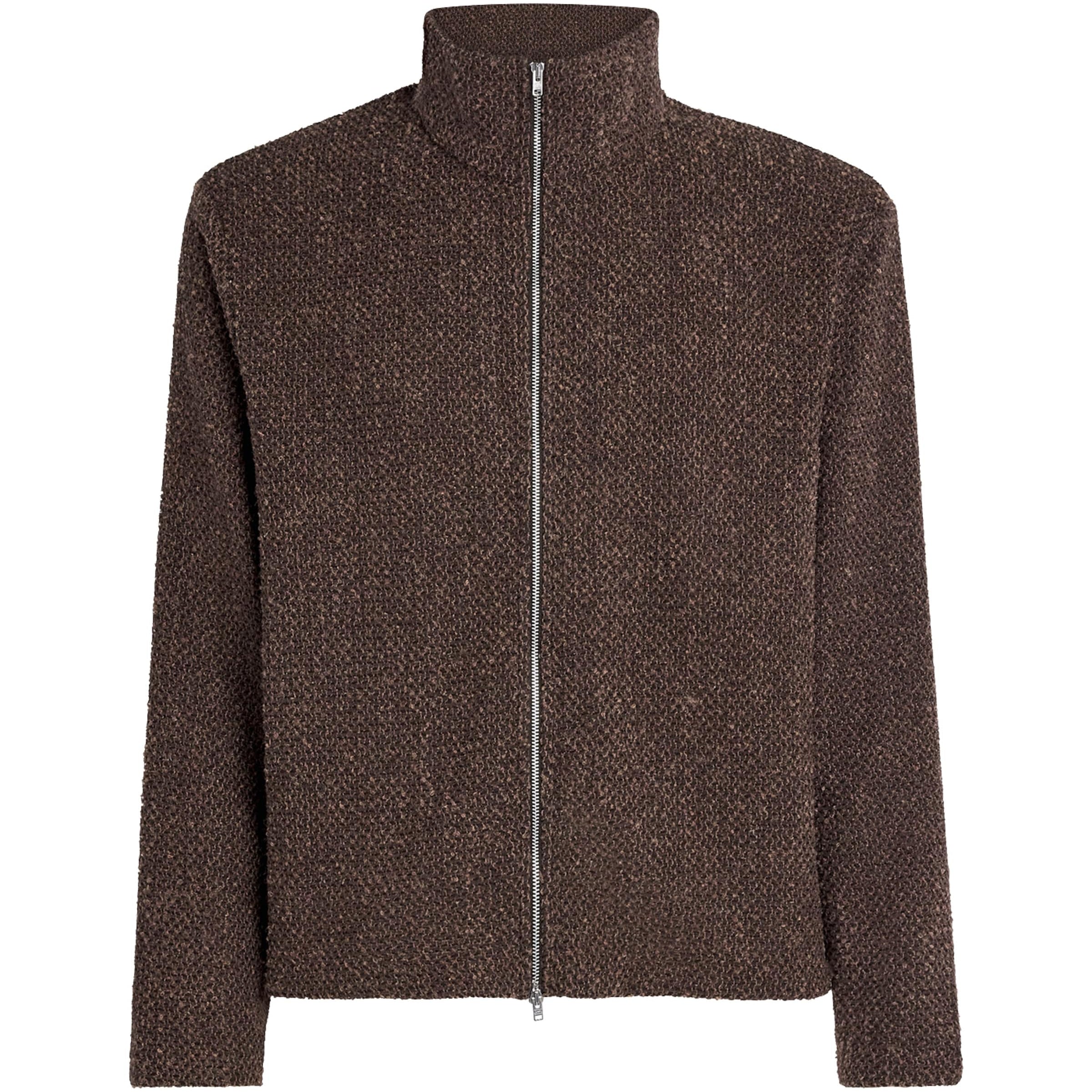 Brown Shrunken Fullzip Polo Jacket