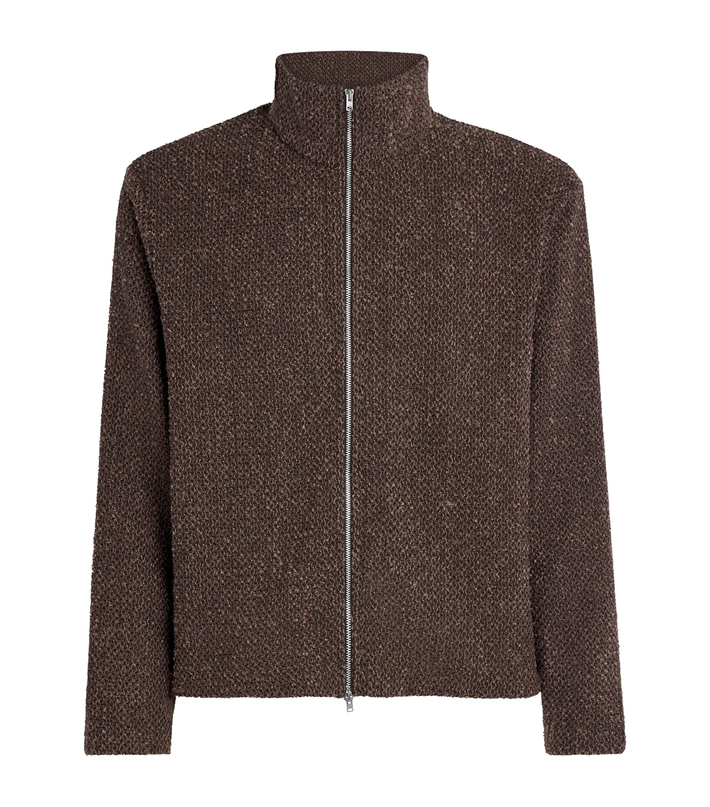 Brown Shrunken Fullzip Polo Jacket