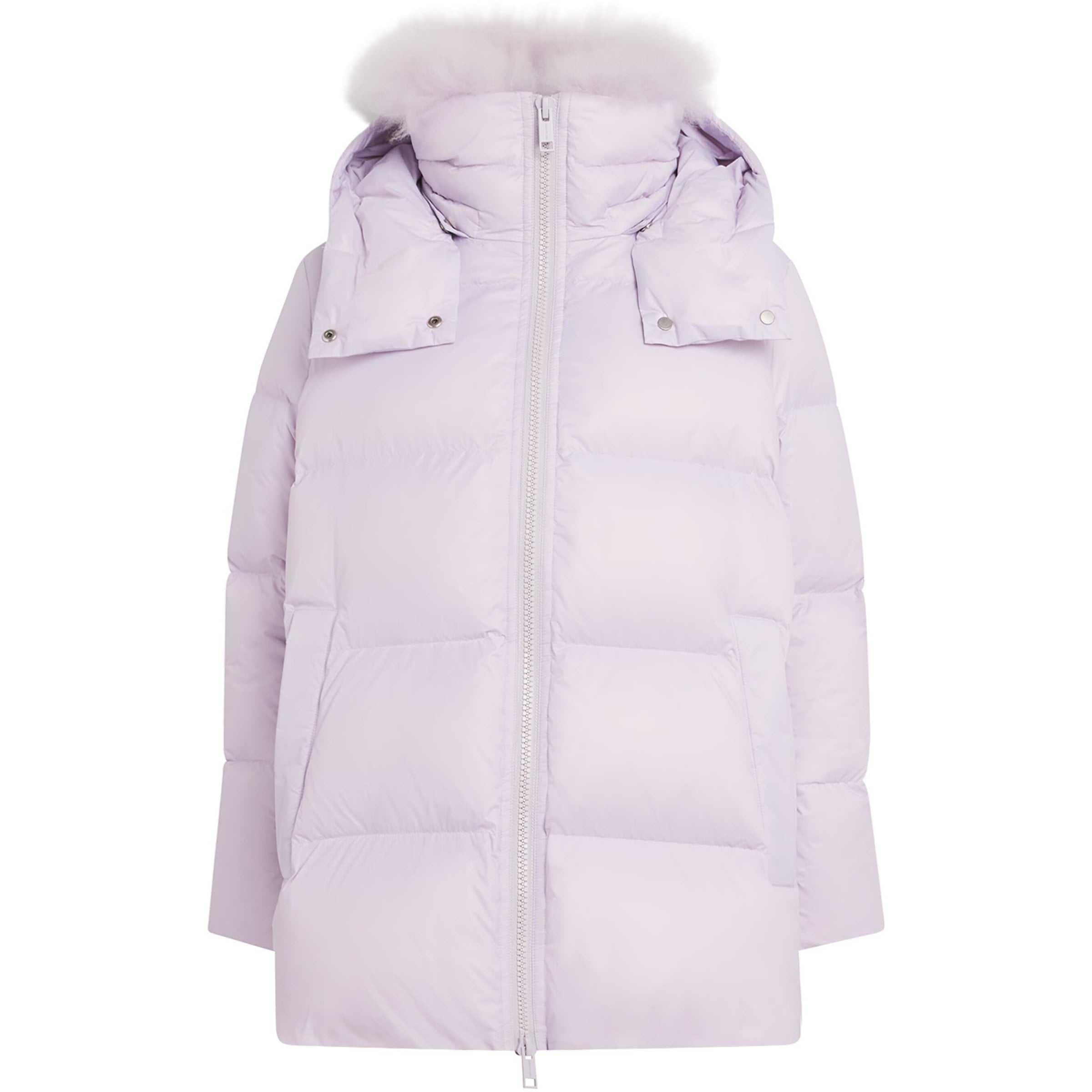 Yves Salomon Pink Down-Mink Technical Puffer Jacket (76cm)