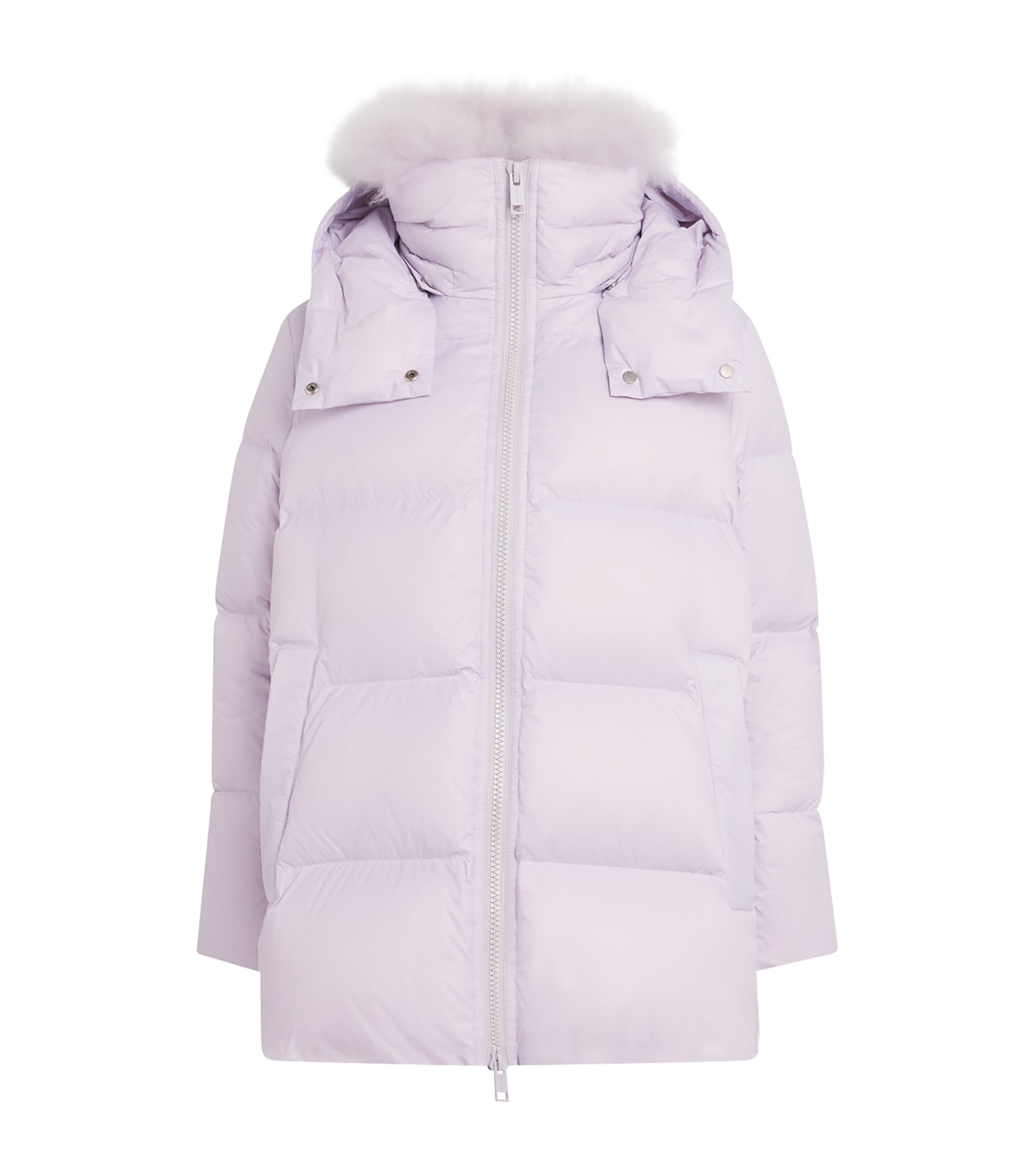 Yves Salomon Pink Down-Mink Technical Puffer Jacket (76cm)