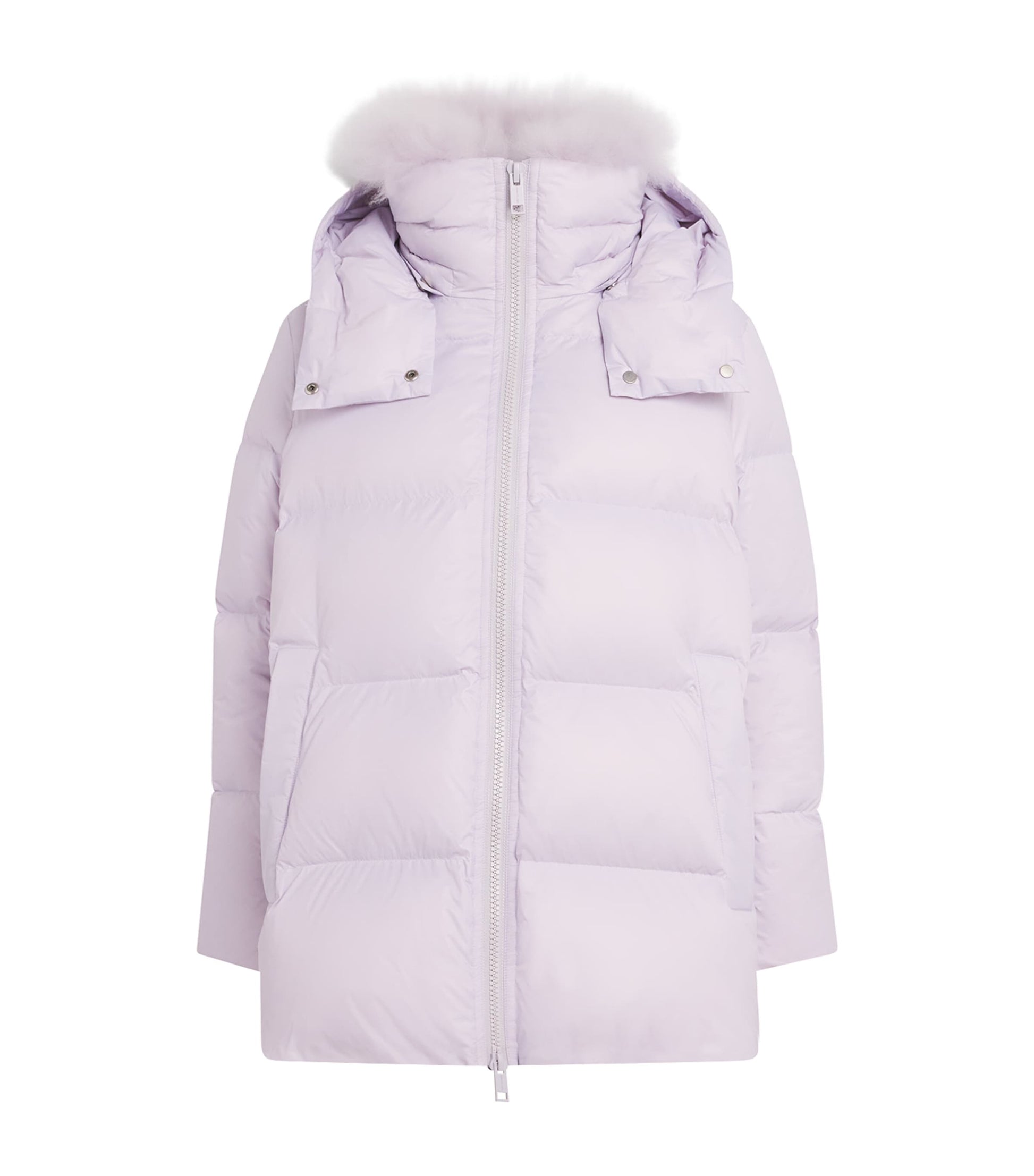 Yves Salomon Pink Down-Mink Technical Puffer Jacket (76cm)
