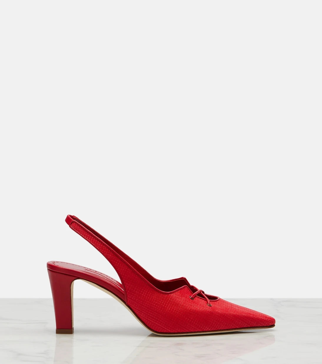 Manolo Blahnik - Montbalo raffia slingback pumps