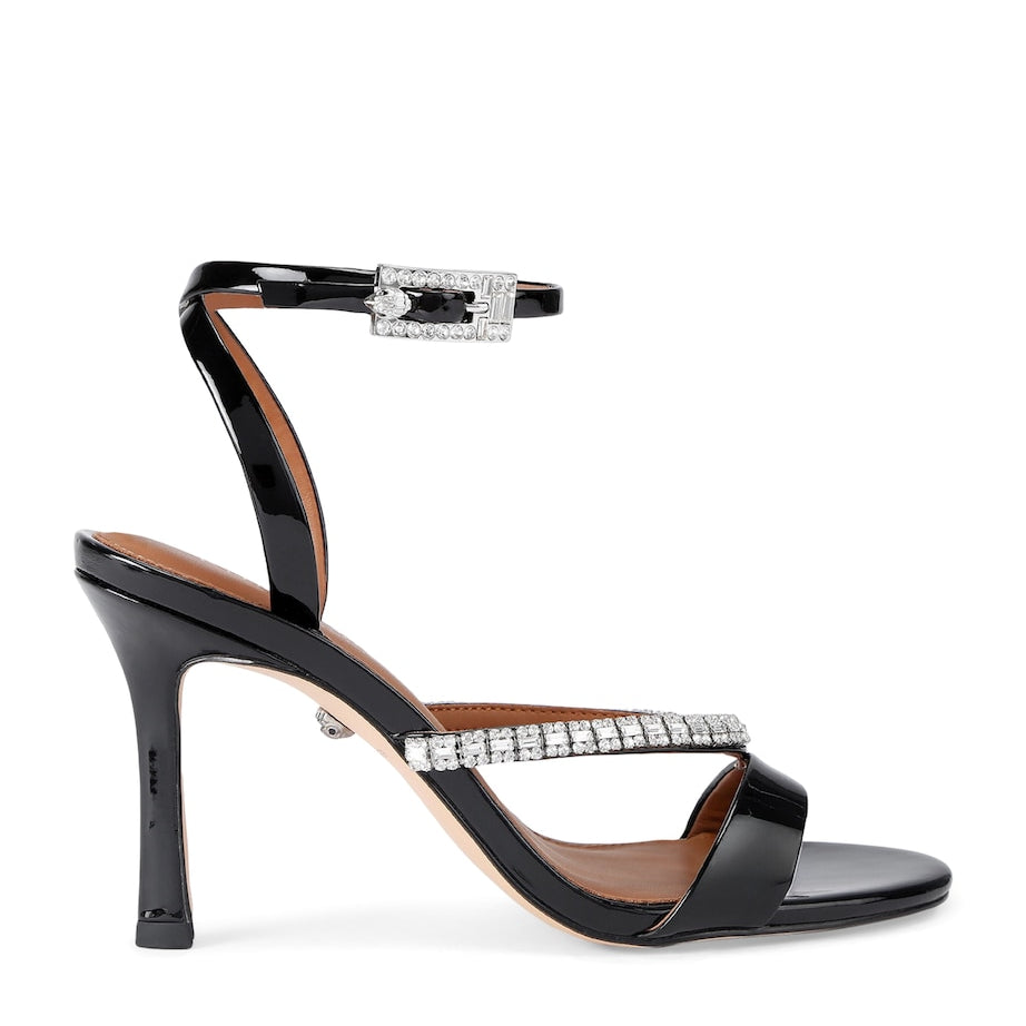 Patent Leather Embellished Sandals 90