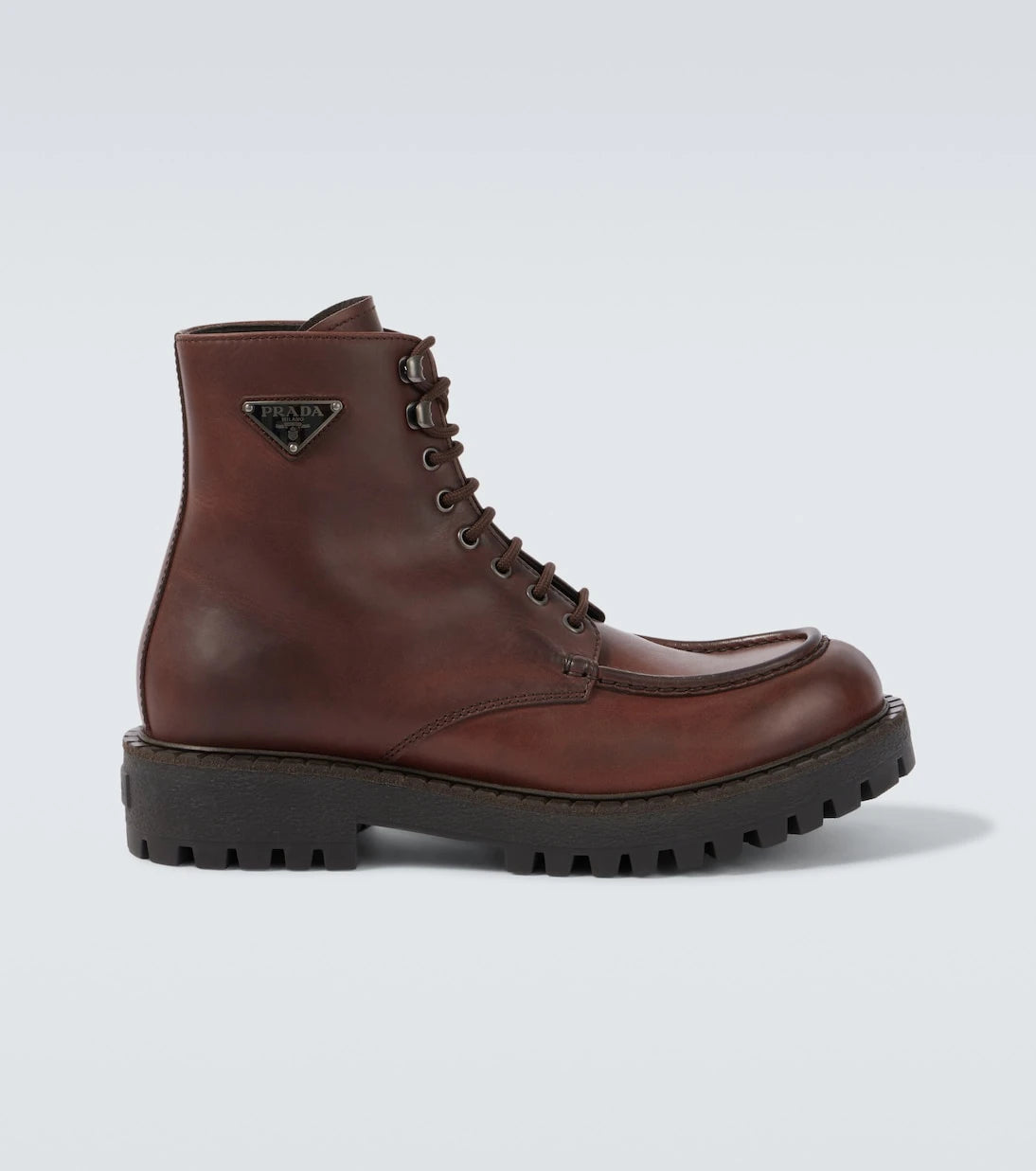 Prada - Leather lace-up boots