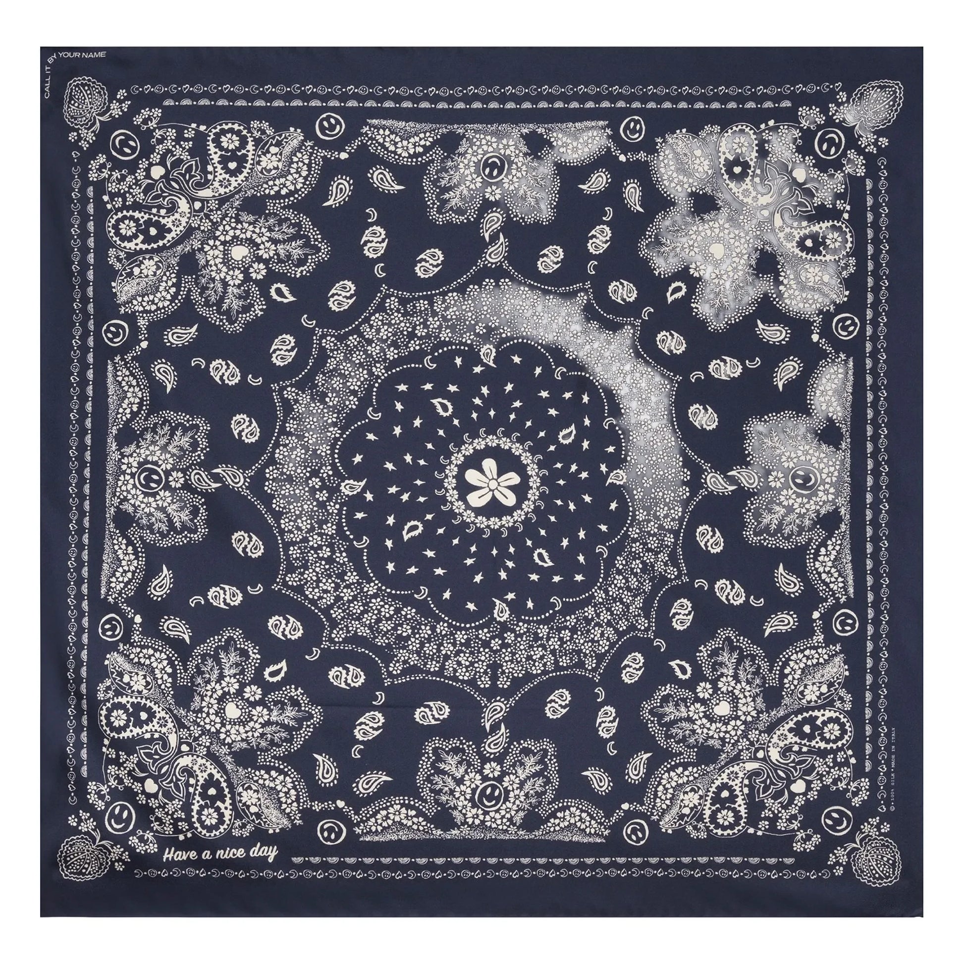 Call it by your name - Small Silk Bandana | Navy blue