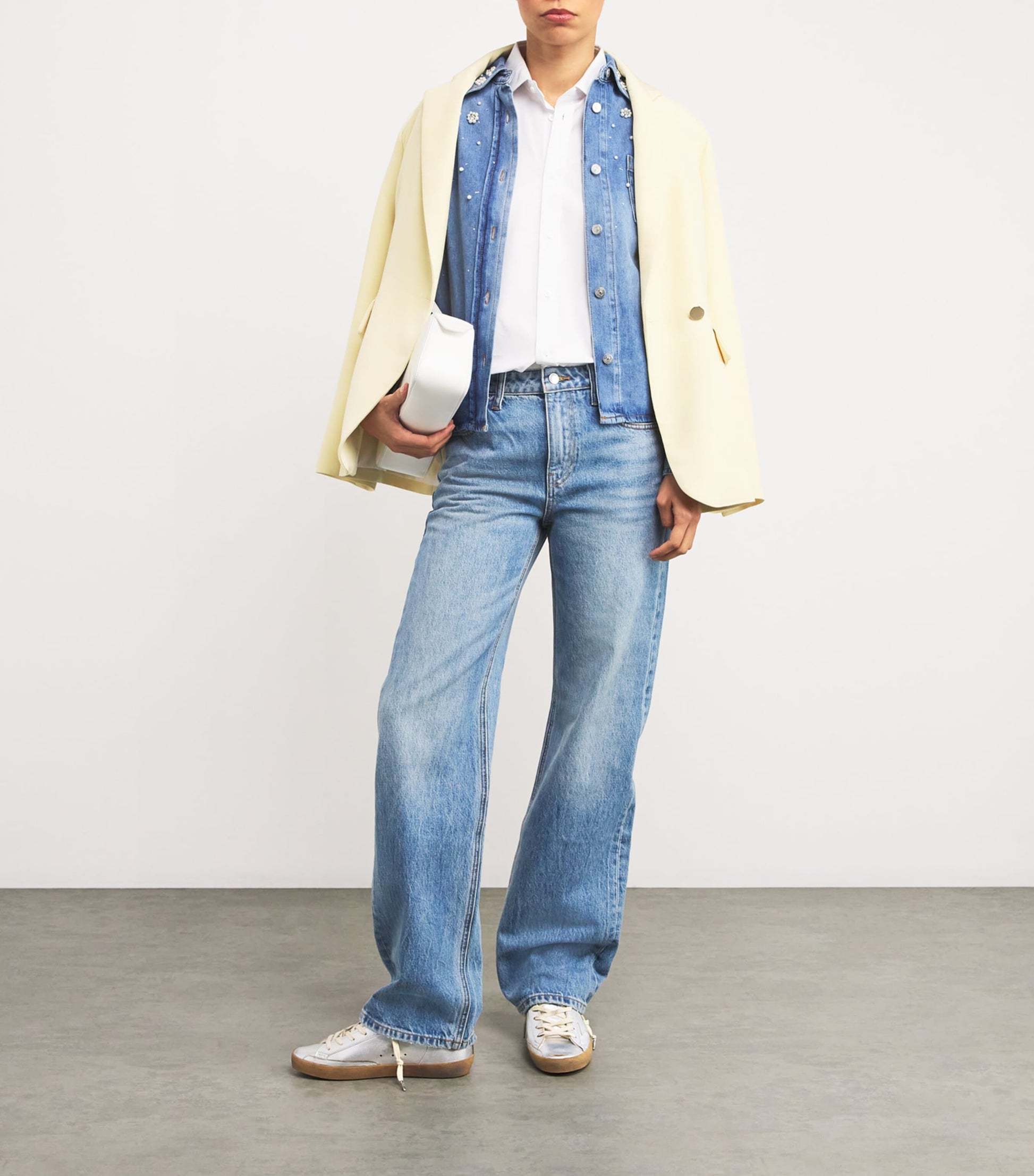 Golden Goose Silver Metallic Leather Super-Star Sneakers