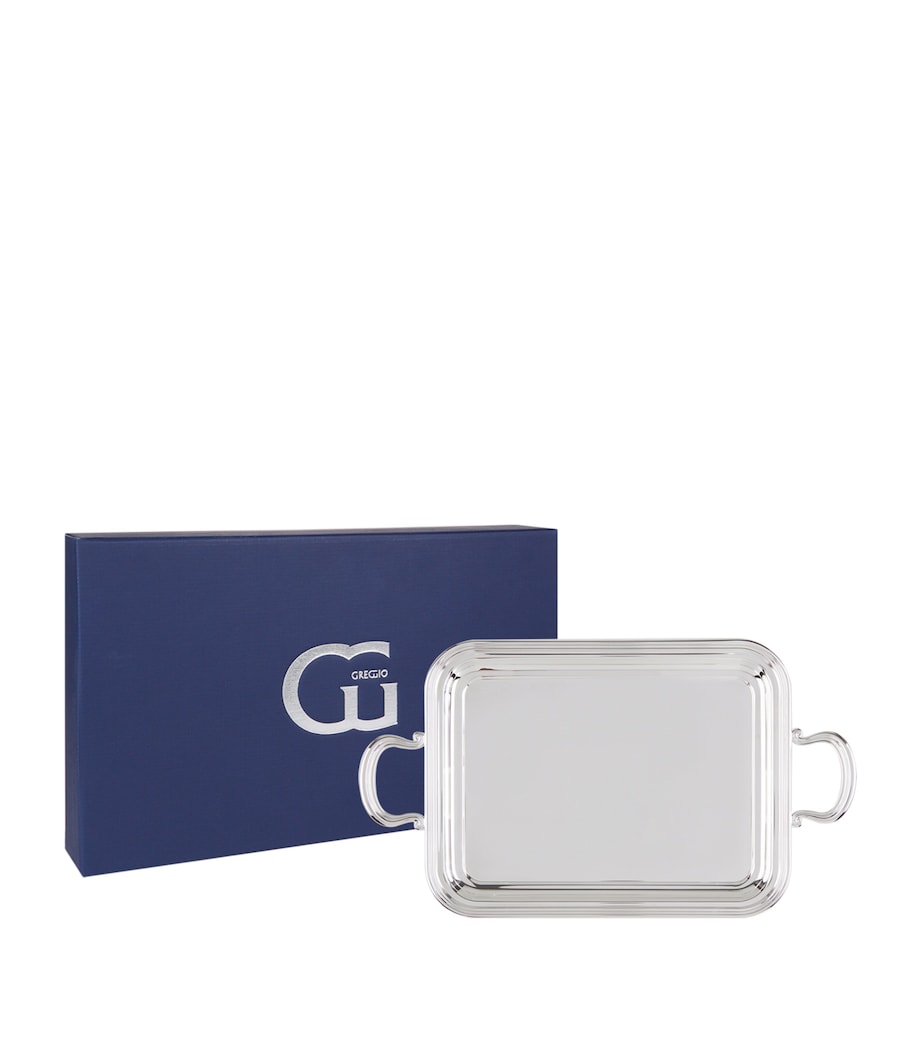 Greggio Silver-Plated Georgian Rectangular Tray with Handles (33.5cm x 20.5cm)
