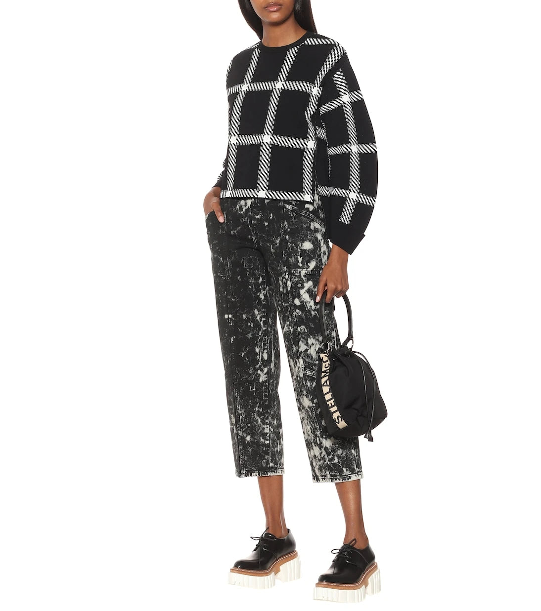 Stella McCartney - Galaxy printed high-rise cropped jeans