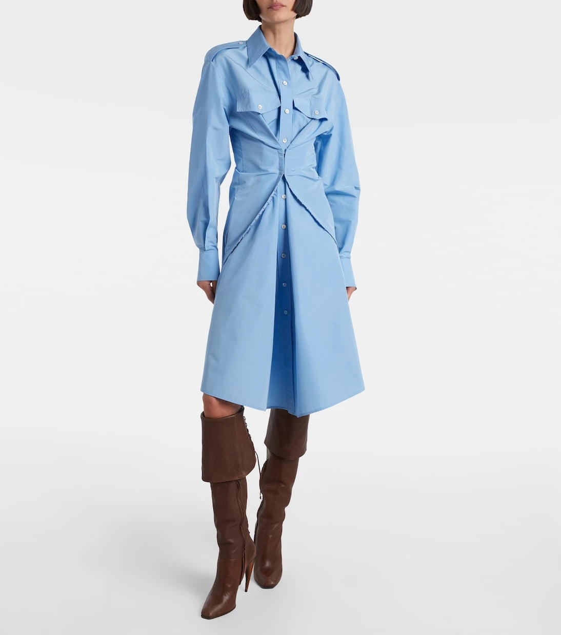 McQueen - Cotton-blend taffeta shirt dress