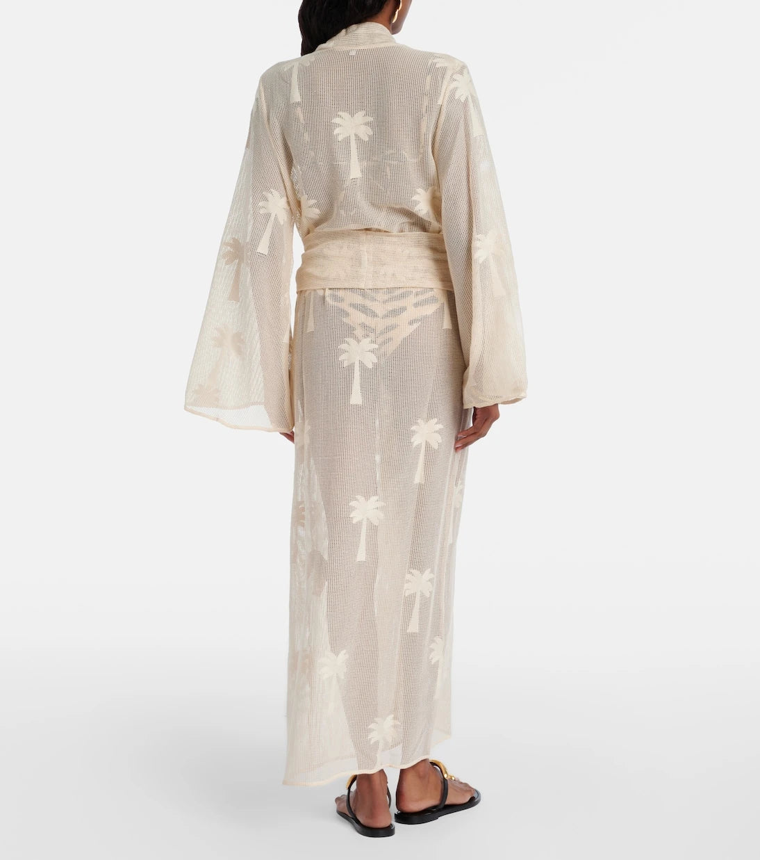Johanna Ortiz - Belted embroidered cotton mesh kaftan