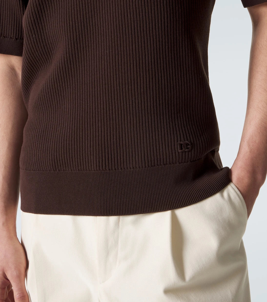 Dolce&Gabbana - Ribbed-knit cotton polo sweater
