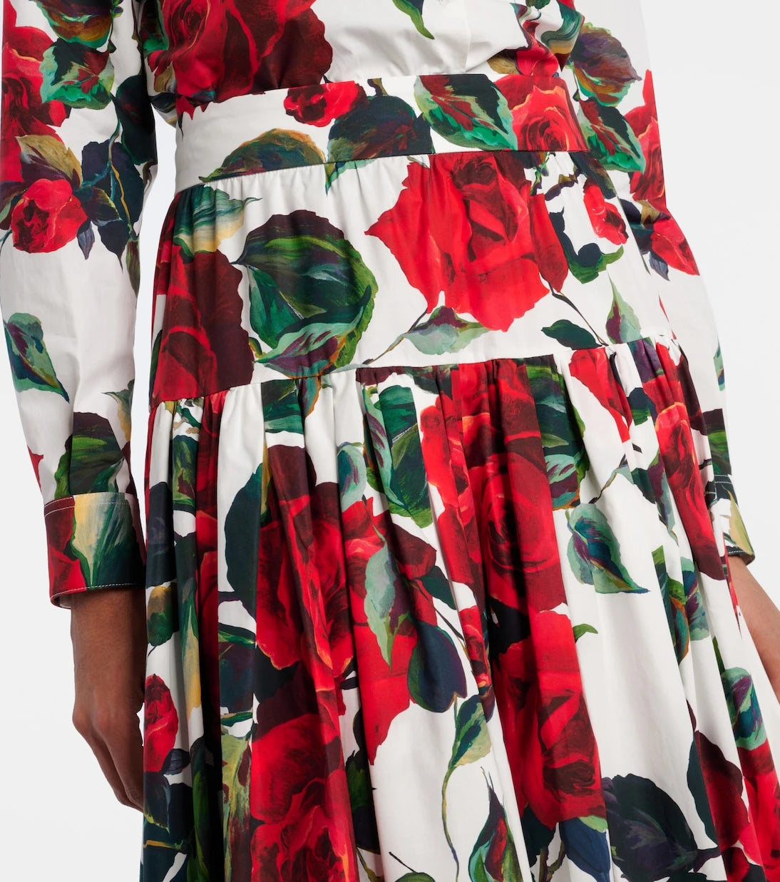 Dolce&Gabbana - Floral tiered cotton maxi skirt