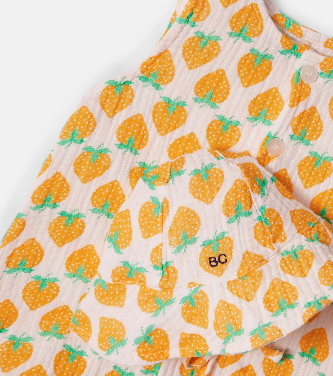 Bobo Choses - Baby Strawberry printed cotton bodysuit and hat