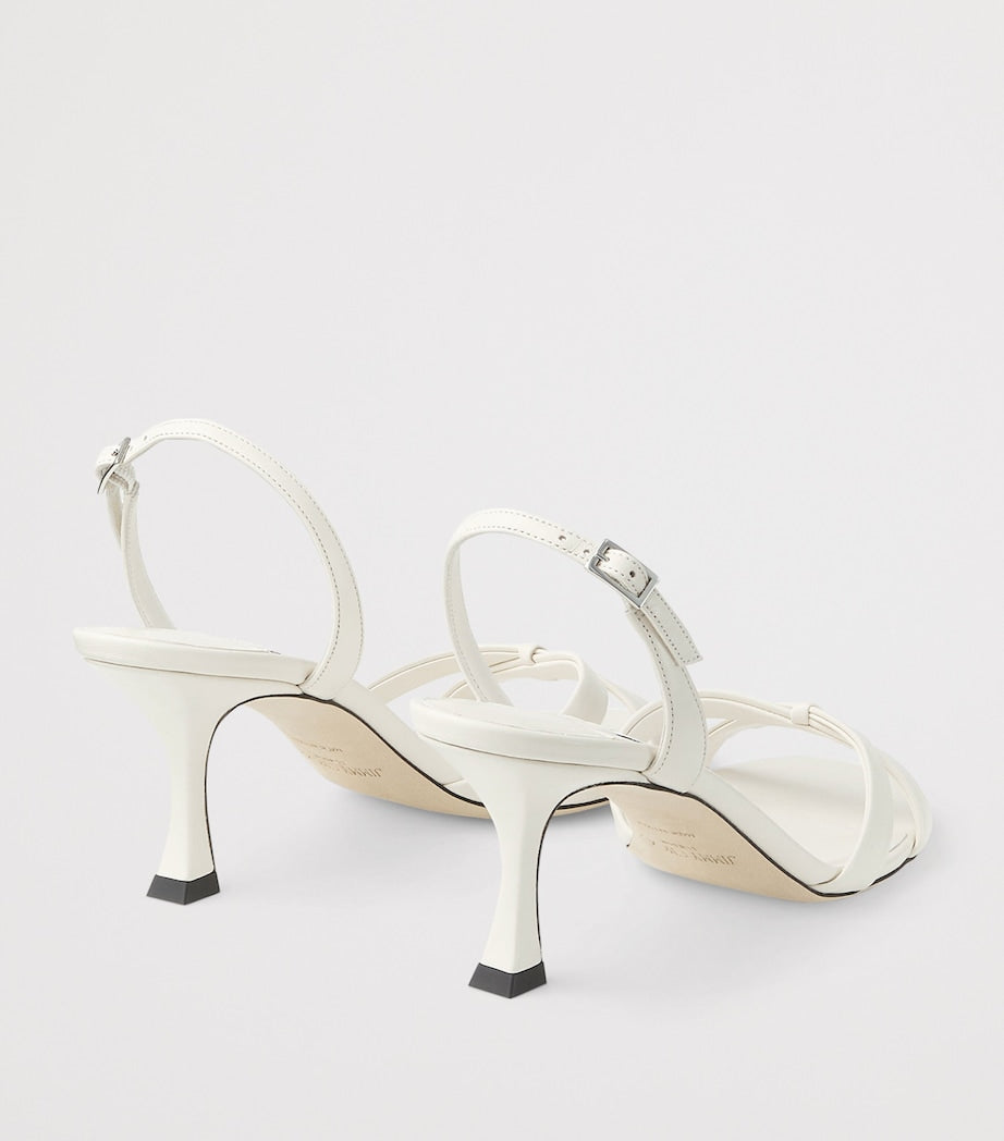 White Elsy 70 Leather Heeled Sandals