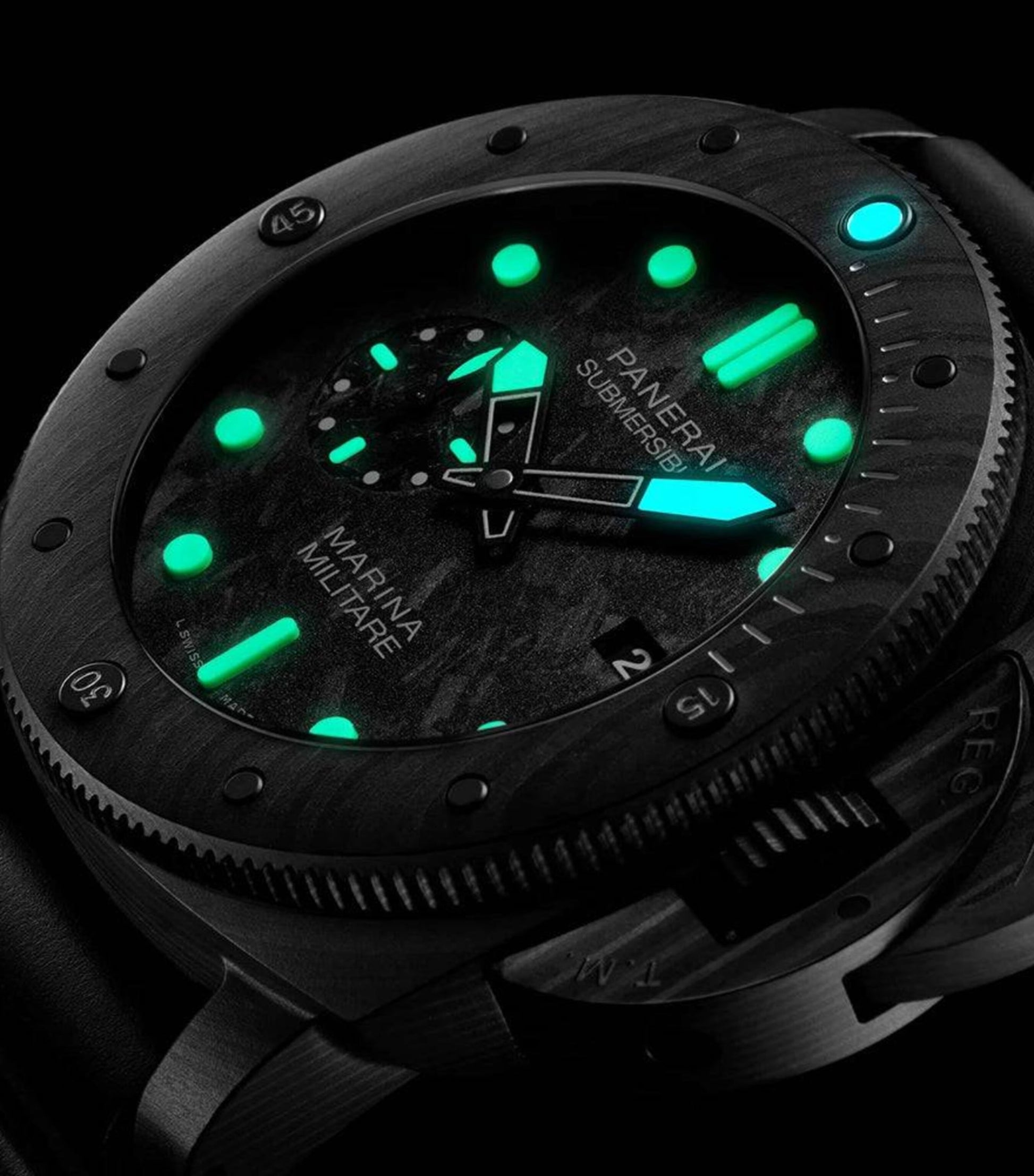 Panerai Carbotech Submersible Marina Militare Watch 47mm