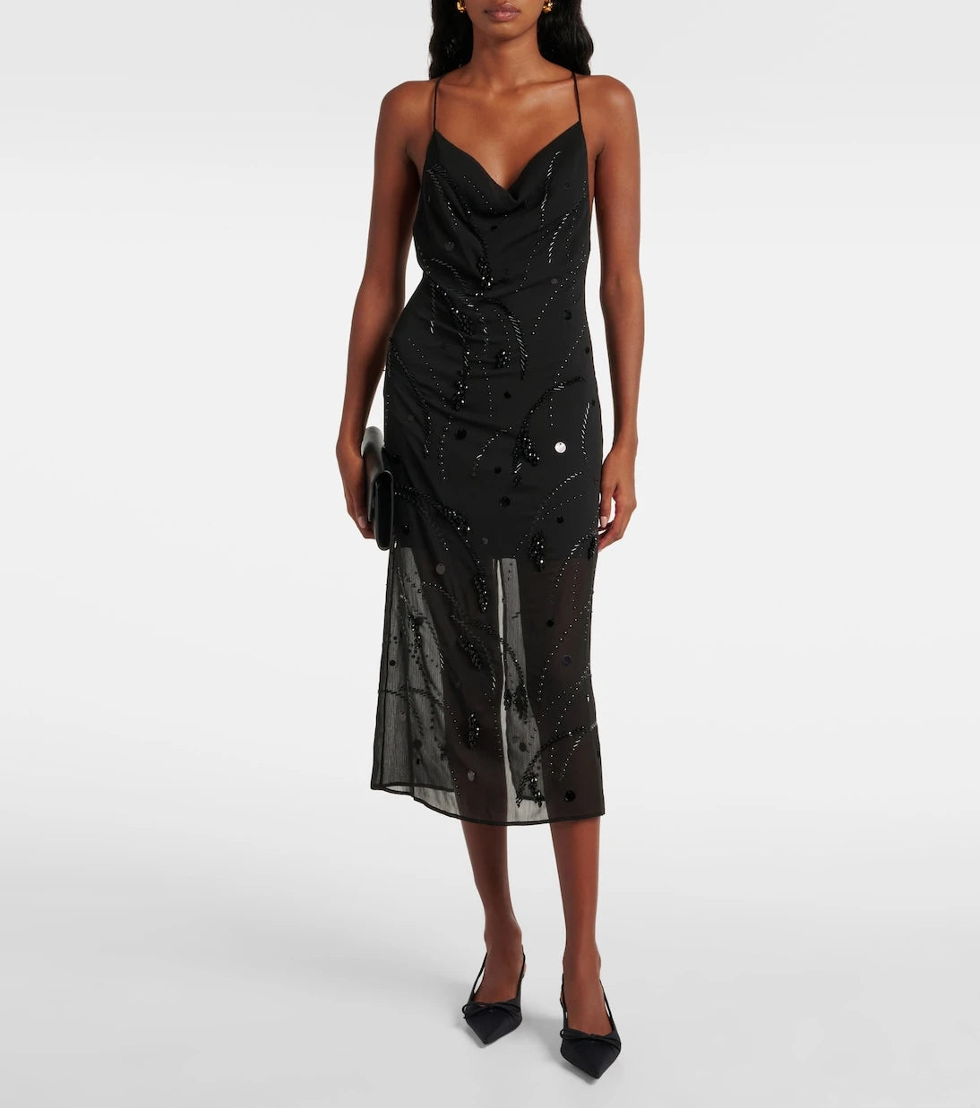 Xu Zhi - Embellished layered midi dress
