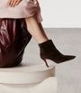 Christian Louboutin Red Miss Z Suede Ankle Boots 80