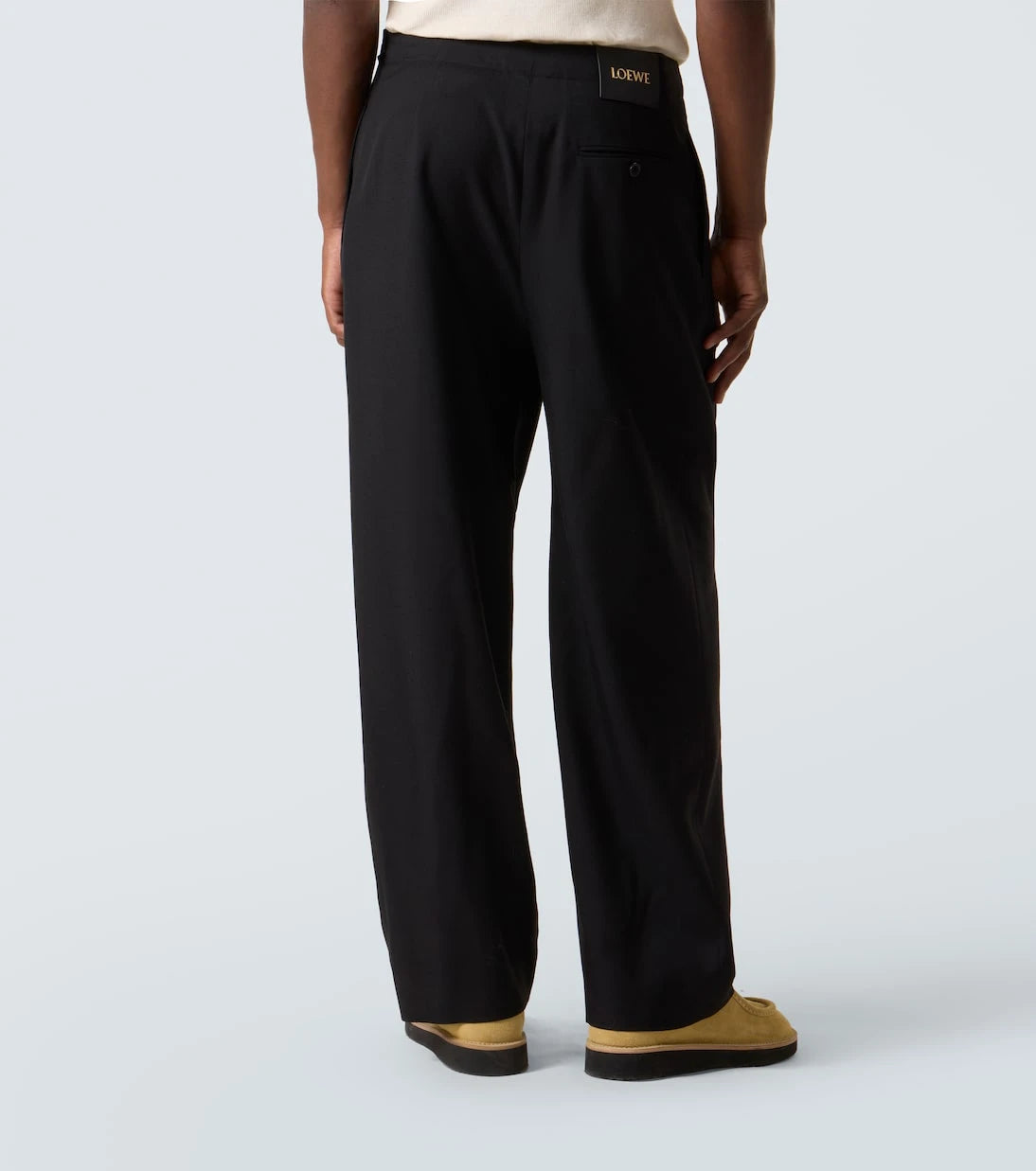 Loewe - Belted wool straight pants