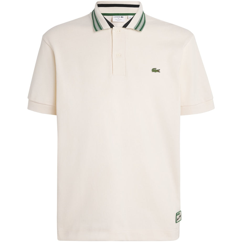 Lacoste Cotton Stripe-Collar Polo Shirt