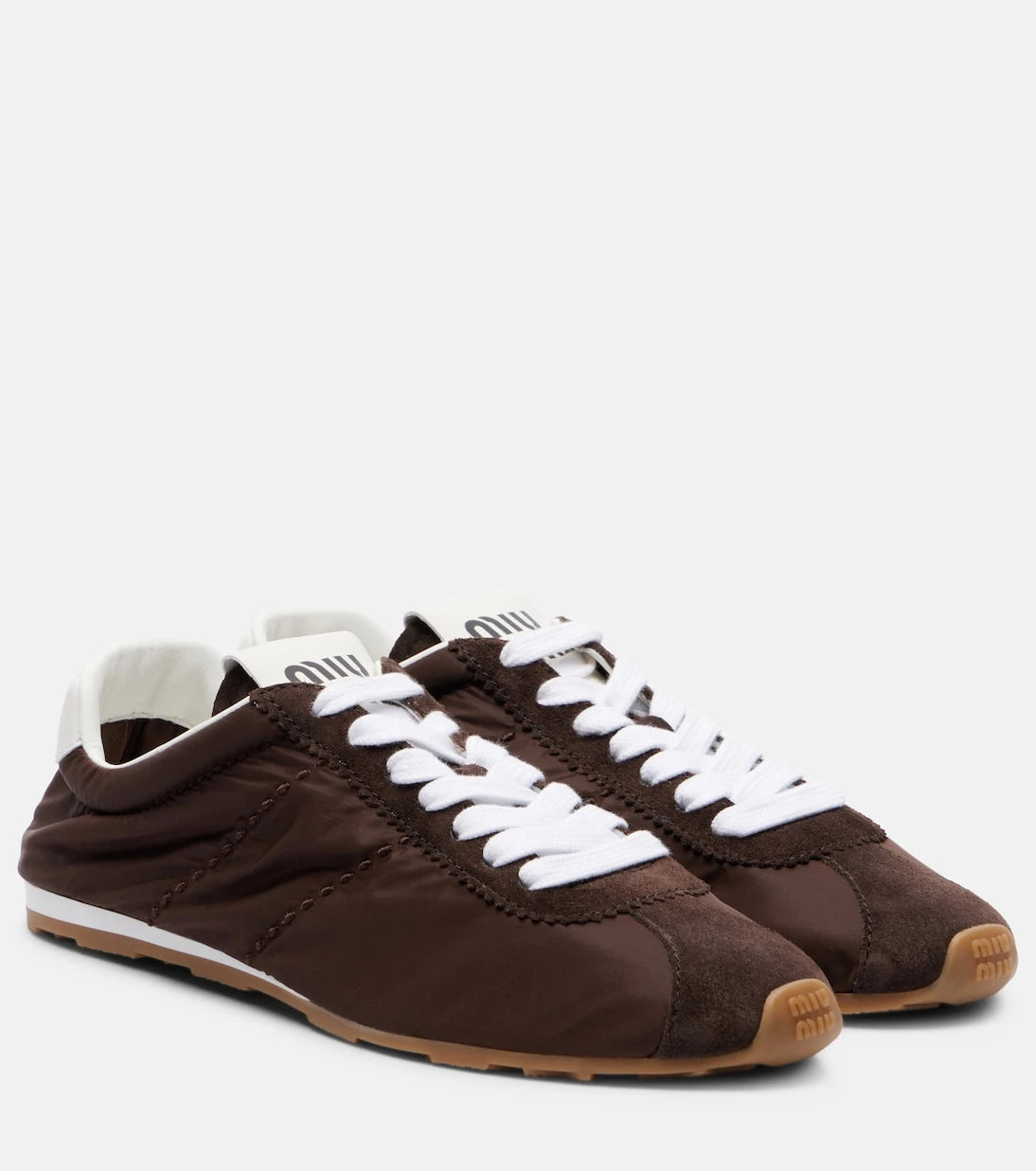 Miu Miu - Plume suede-trimmed sneakers