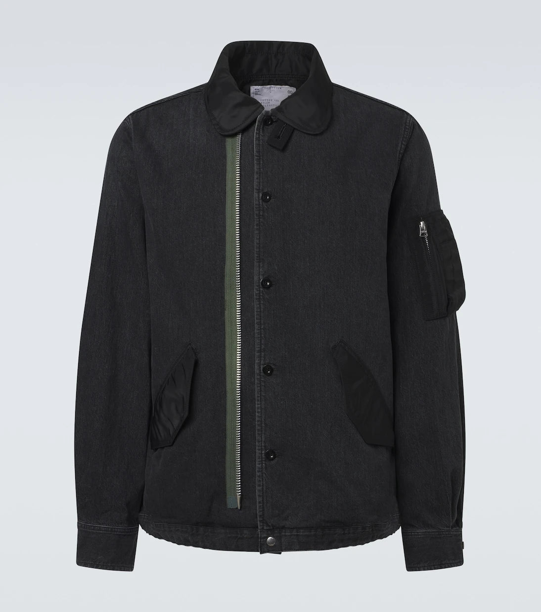 Sacai - Twill-trimmed denim blouson jacket