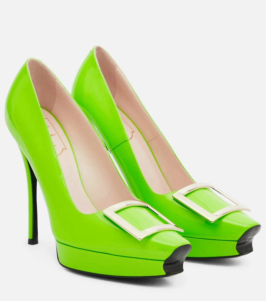 Roger Vivier - Trompette patent leather platform pumps