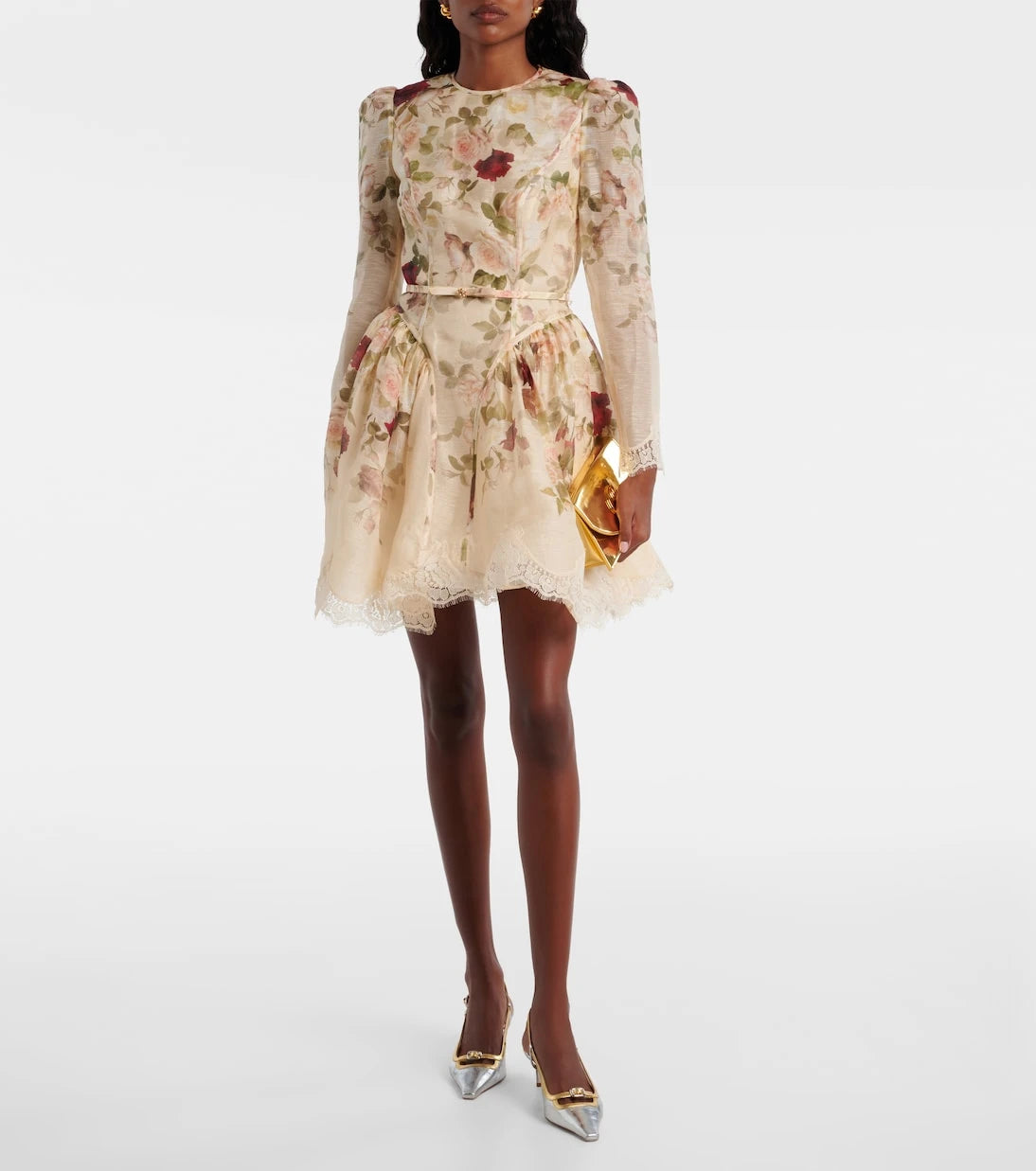Zimmermann - Hypnotic floral linen and silk minidress