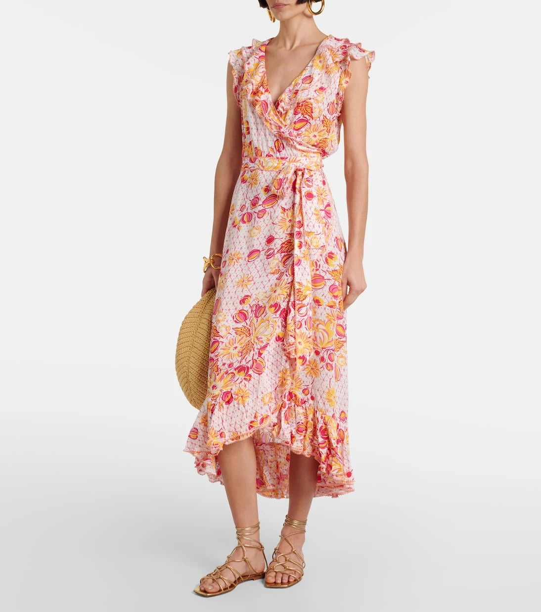 Poupette St Barth - Aude ruffled floral wrap dress