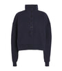Navy Cotton Funnel-Neck Mirelle Sweatshirt