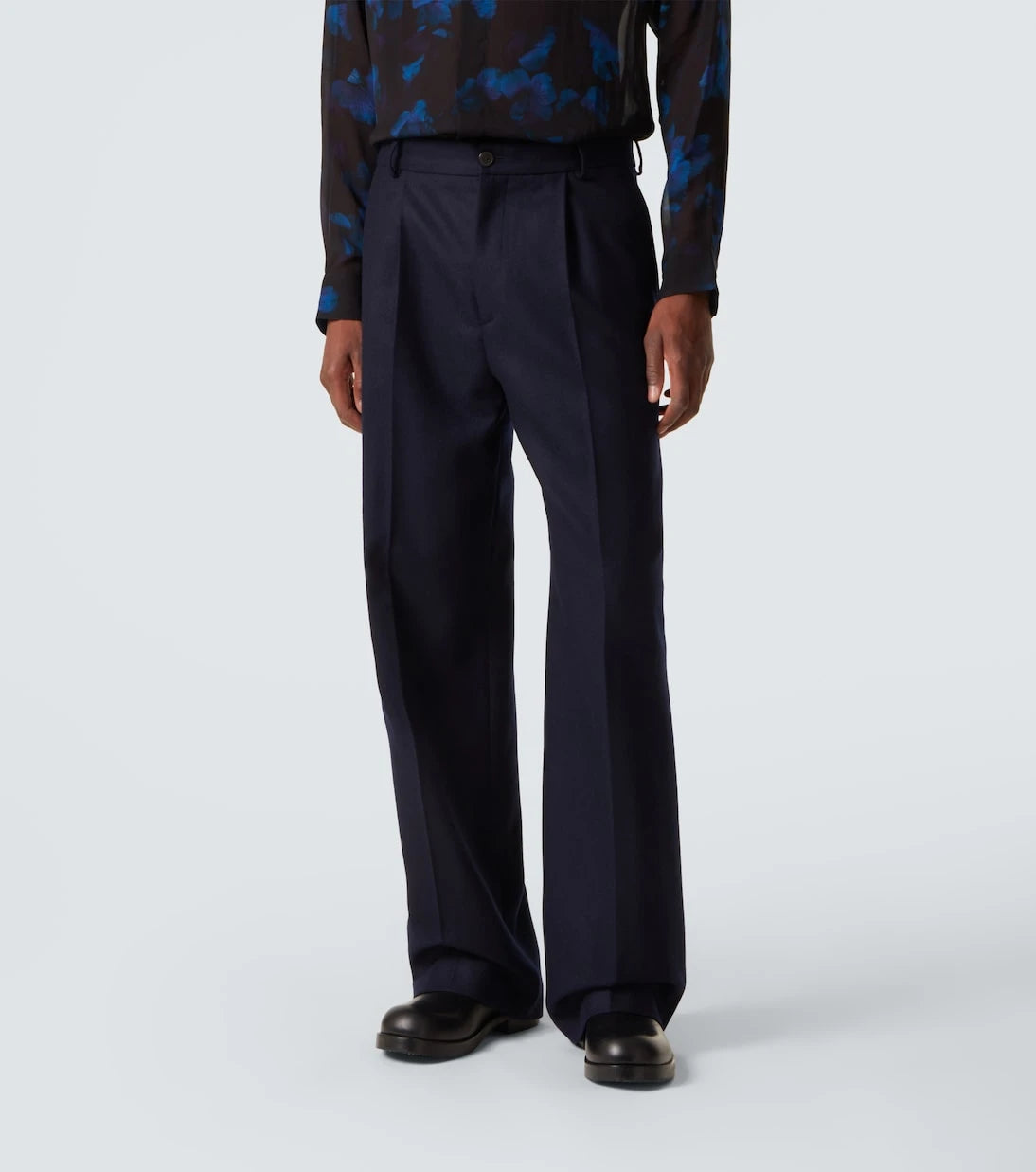 Dries Van Noten - Wool flannel wide-leg pants
