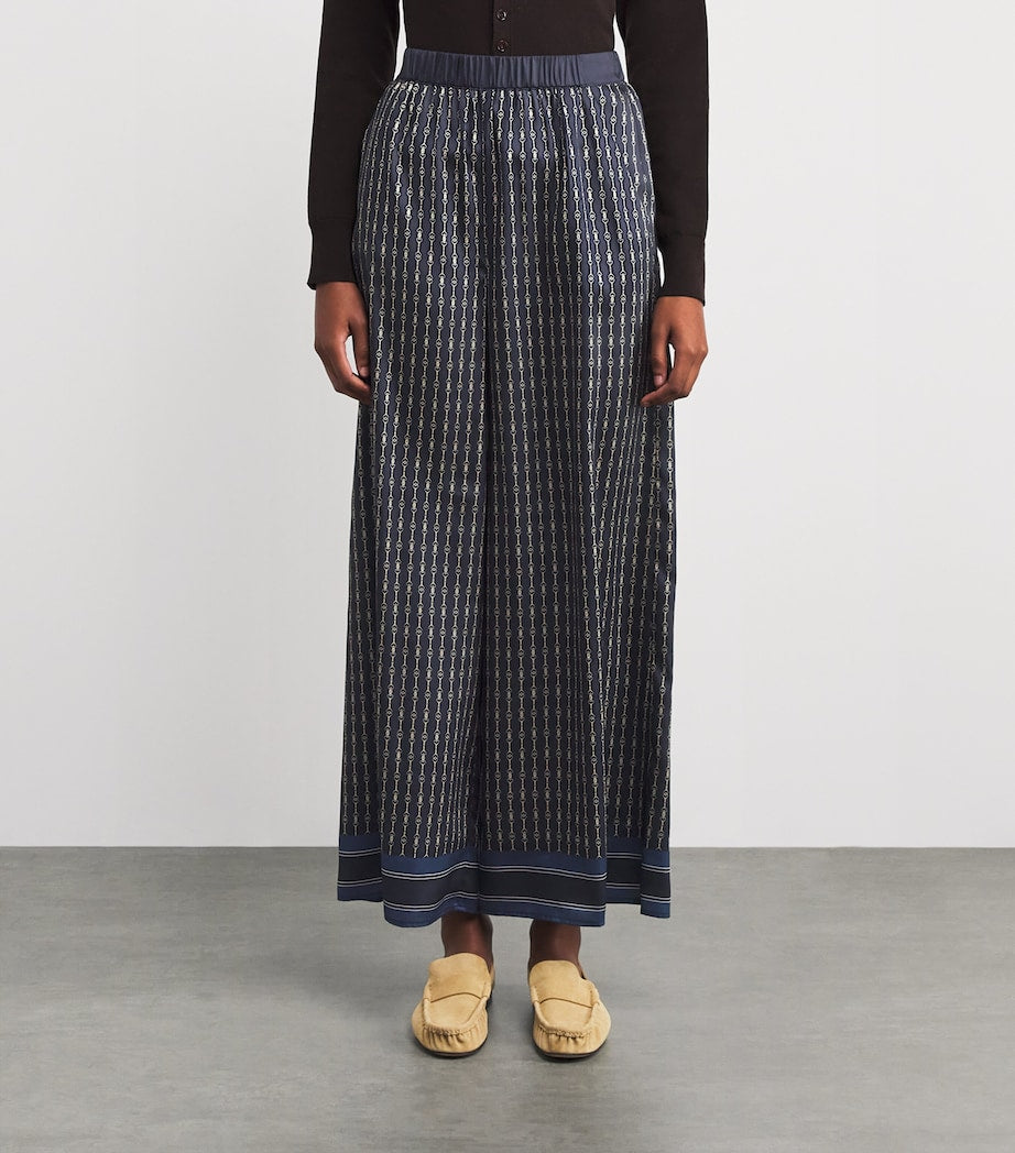 Claudie Pierlot Black Wide Leg Printed Trousers