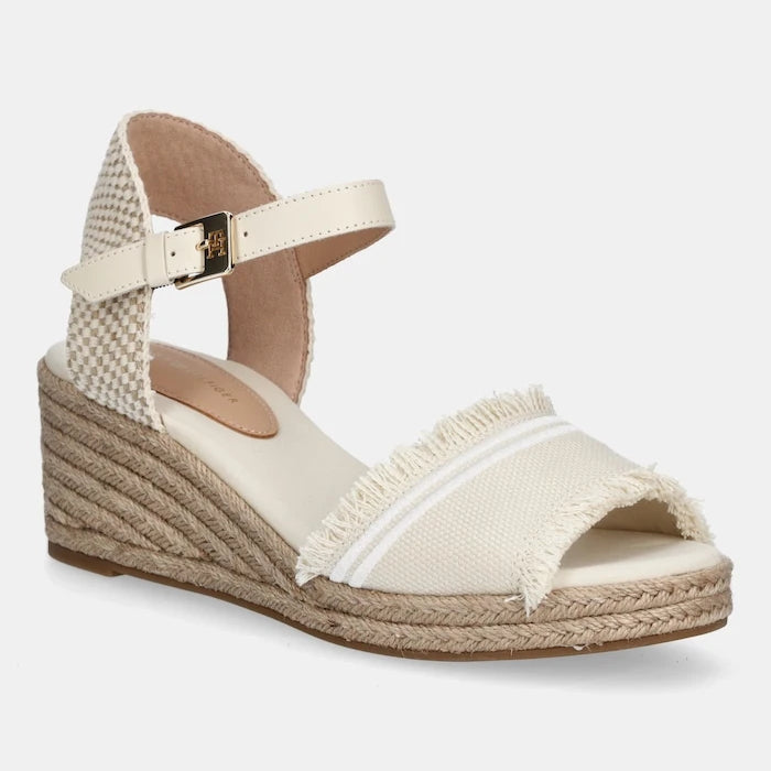 Tommy Hilfiger FRINGE CANVAS MEDIUM WEDGE Sandalet